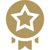 Badge with star design